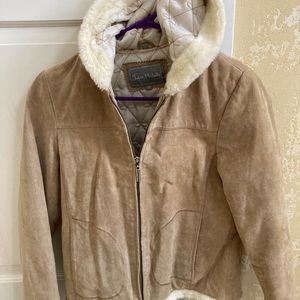 Children's Hooded Leather Jacket